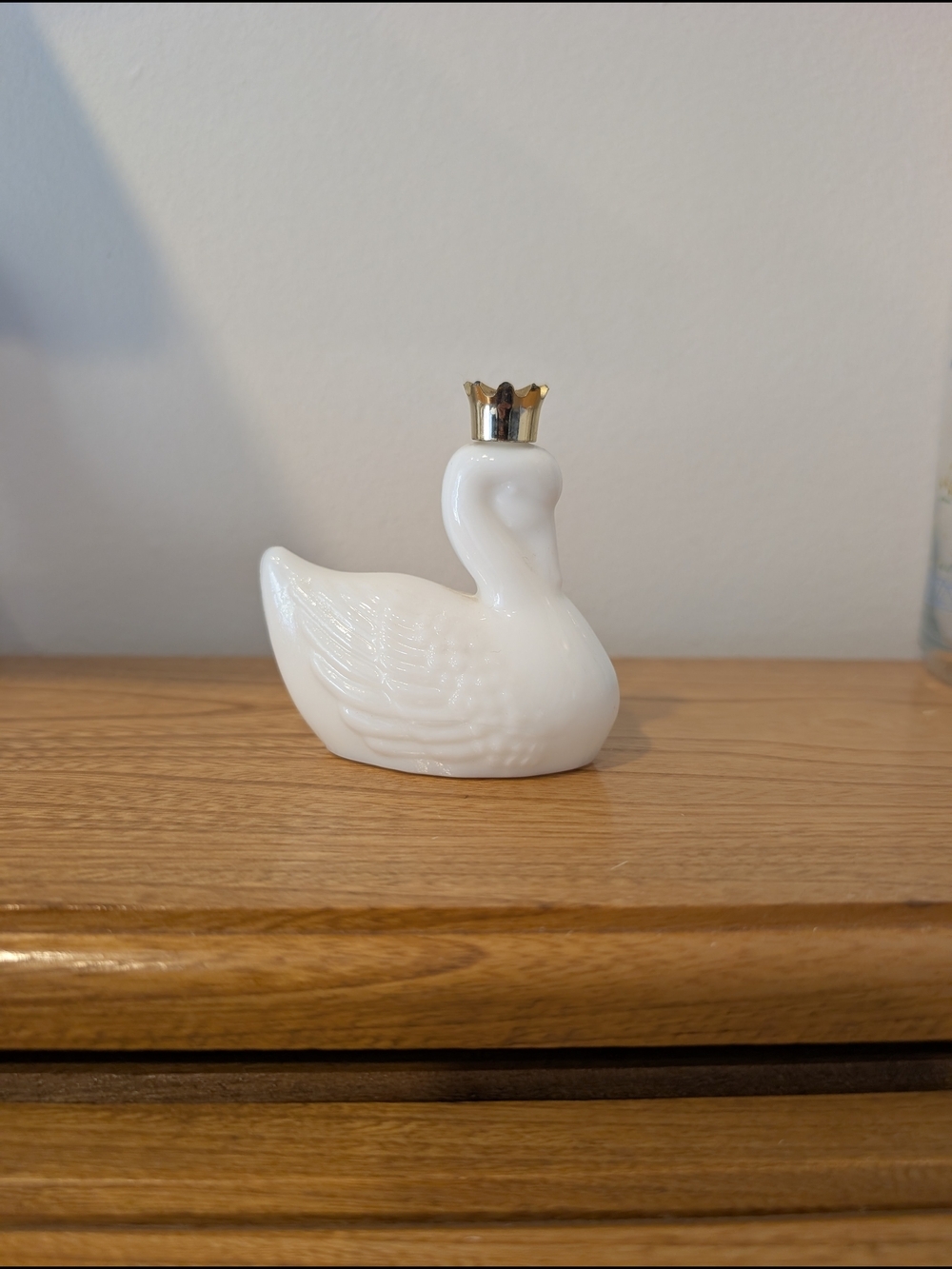 Vintage Avon Swan Perfume Bottle with Gold Crown